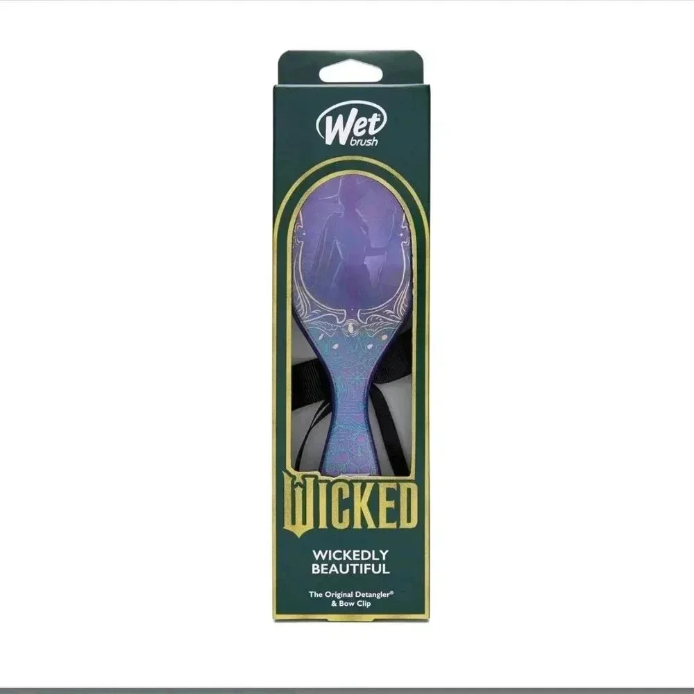 WICKED Wet Brush & hairbow set NIB Purple Wickedly Beautiful